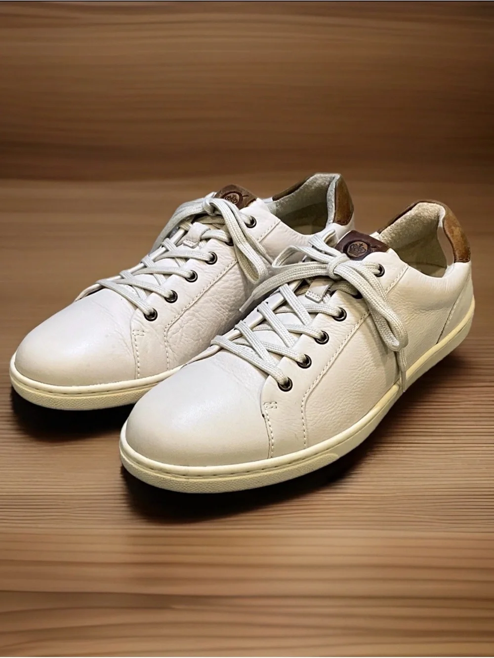Born Ashram II Men’s Handcrafted Leather Sneakers In Bone Color Sz. 10.5M - NEW - Picture 1 of 12